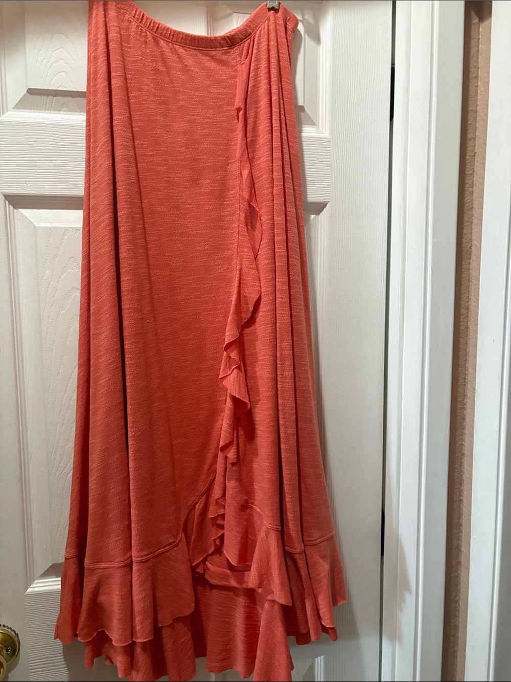 Free People Coral Ruffle Detail Maxi Skirt size XS